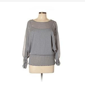 Gray 3/4 Sleeve Blouse - Size M